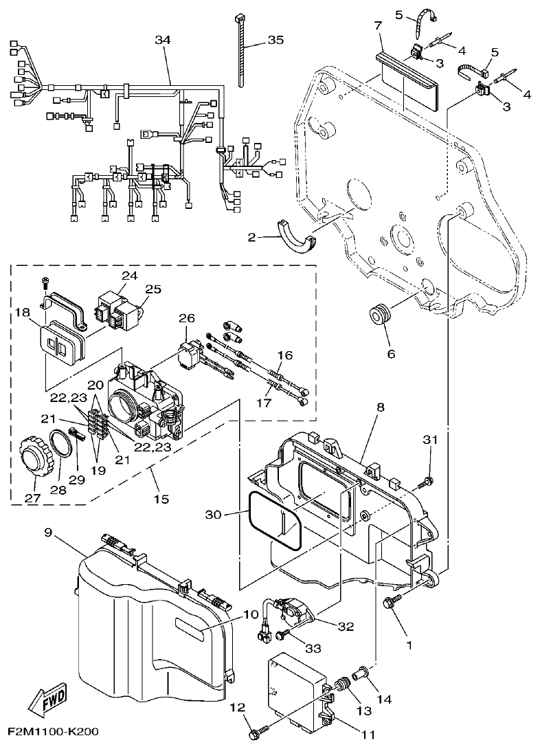 Yamaha VX18002011(2) ELECTRICAL 1 parts diagram